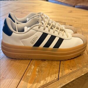 Adidas Women’s White and Brown Sneakers